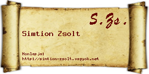 Simtion Zsolt névjegykártya
